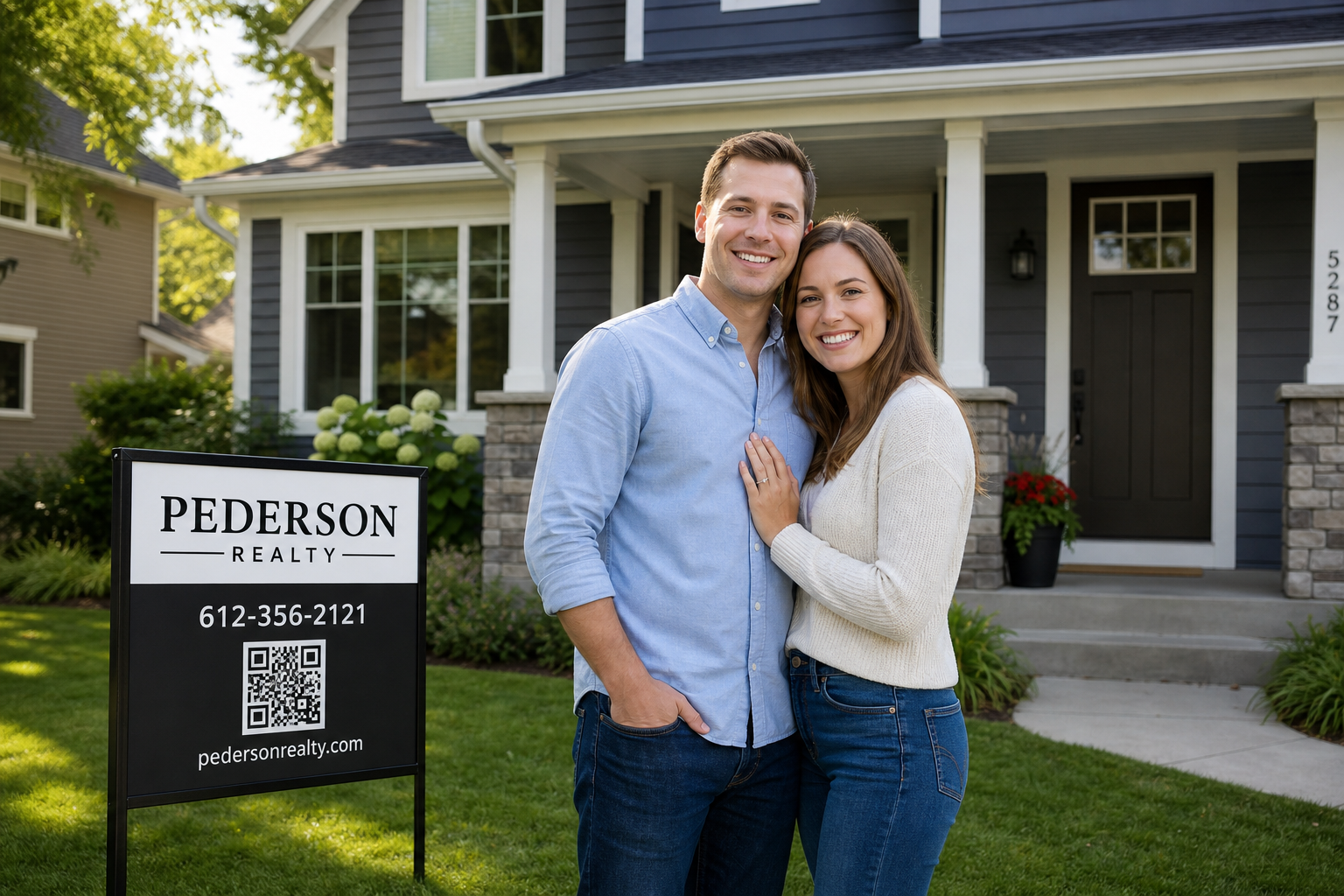 Pederson Realty yard sign in front of a home